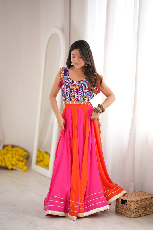 Rajwadi Raas Designer Rayon Lehenga Choli Set