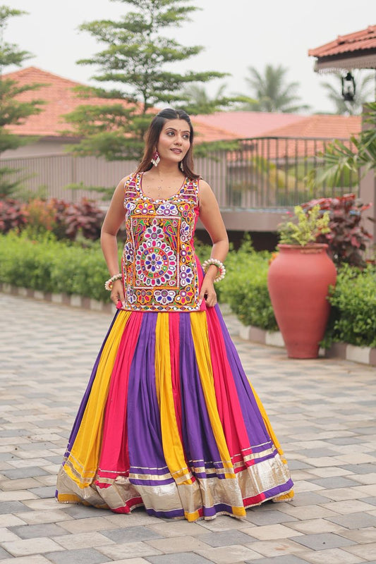 Gorgeous Cotton Mirror Work Lehenga Set