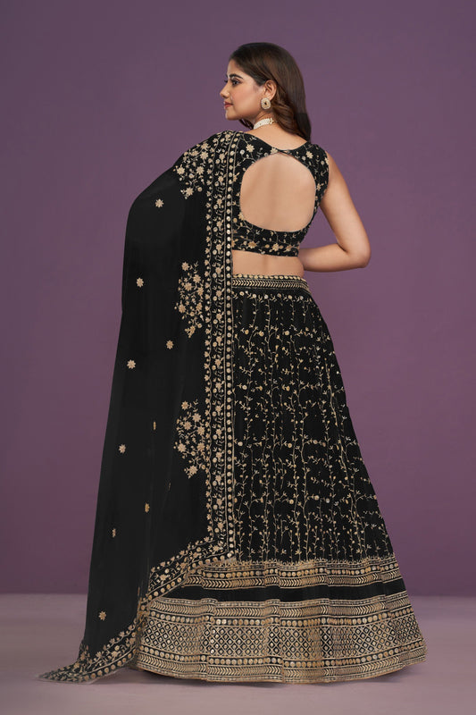 Celebration Faux Georgette Zari Sequin Lehenga Choli Set