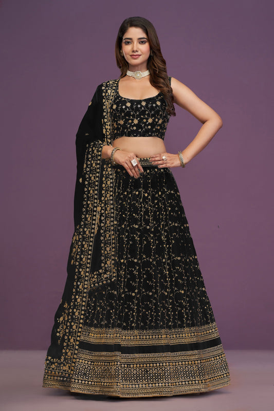 Celebration Faux Georgette Zari Sequin Lehenga Choli Set