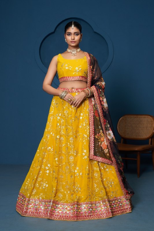 Designer Georgette Festive Embroidery Work Lehenga Choli