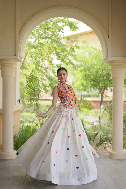 Cora Cotton Heart Embroidery Lehenga Set