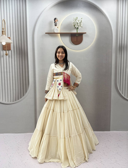 Navratri Special Pure Cotton 9 Meter Flair Lehenga Set