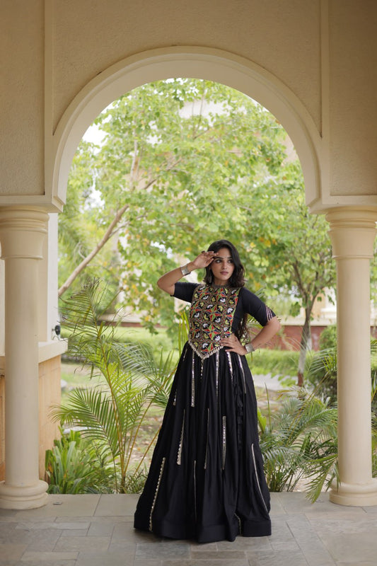 Rayon Multi Mirror Lace Lehenga Codi Blouse Set