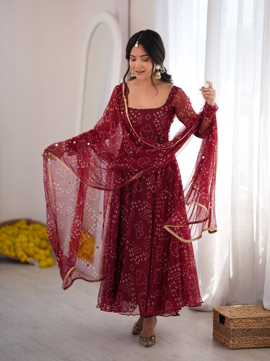 Digital Printed 7-Meter Flair Anarkali 3-Piece Set