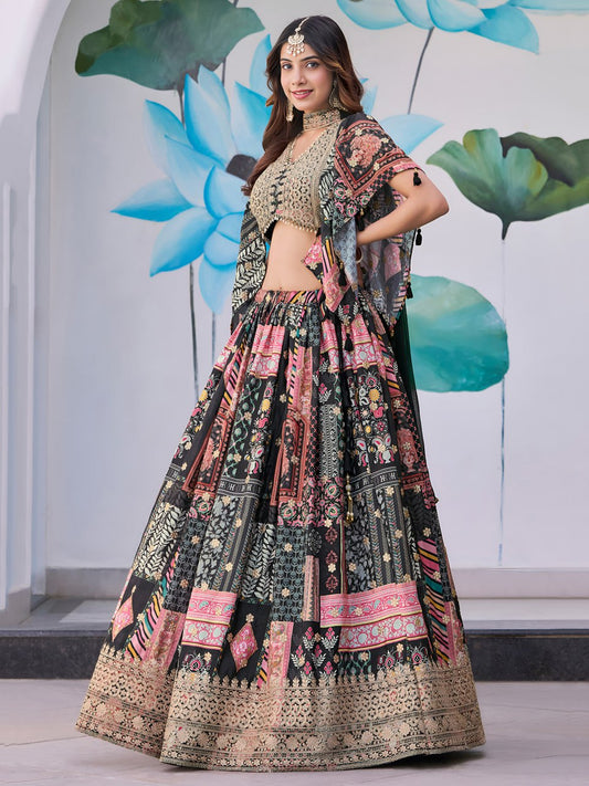 Black Royal Heritage Festive Lehenga Choli