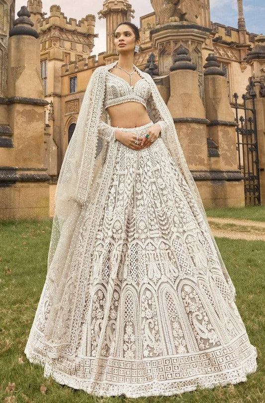 Bollywood Style Net Sequence & Dori Embroidered Lehenga Set