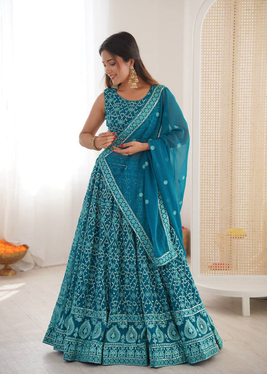 Premium Georgette Sequin Lehenga Set