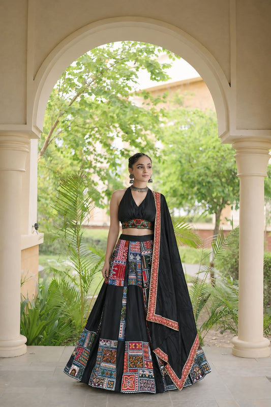 Navratri Special French Crepe Printed Lehenga Choli Set