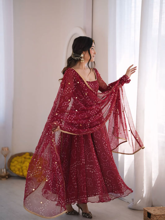 Micro Cotton Digital Print Flared Anarkali Suit Set