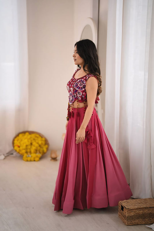 Navratri Glam Festive Mirror Work Lehenga