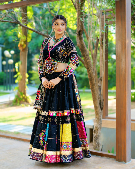 Navratri Royal Mirror Work Garba Lehenga