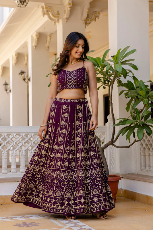 legance Designer Georgette Sequin Embroidered Lehenga Set