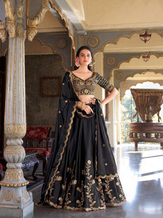 Royal Rangoli Silk Zari Sequin Work Lehenga Set