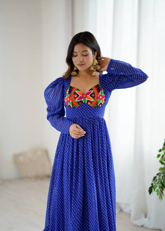 Digital Print Georgette Navratri Festive Gown