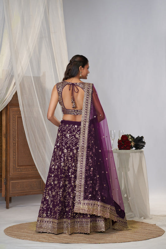 Royal Festive Georgette Embroidered Lehenga Choli Set