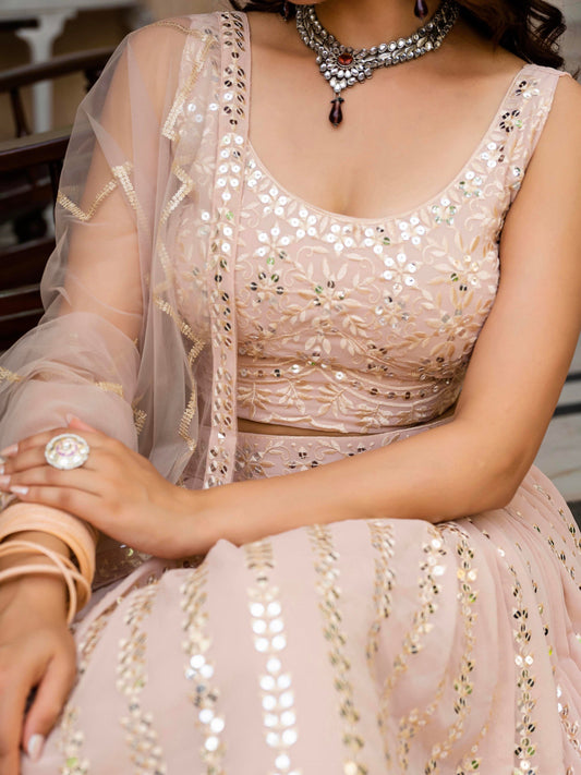 Festive Wear Designer Faux Georgette Zari Sequin Lehenga