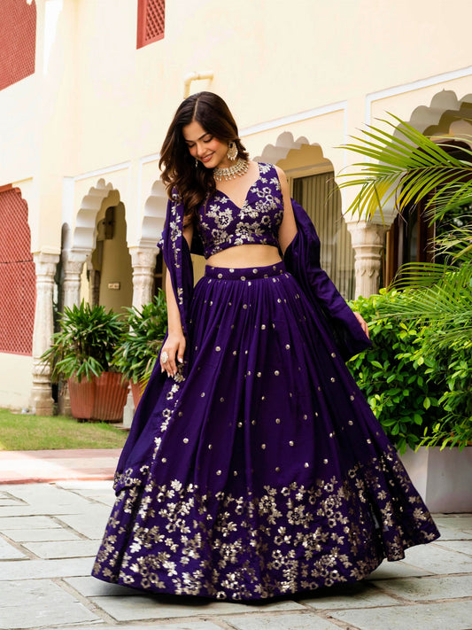 Premium Occasion Wear Vichitra Lehenga