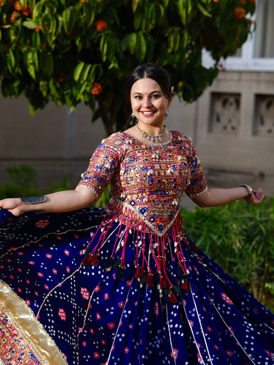Navratri Ghoomar Glow Mirror Work Lehenga Choli
