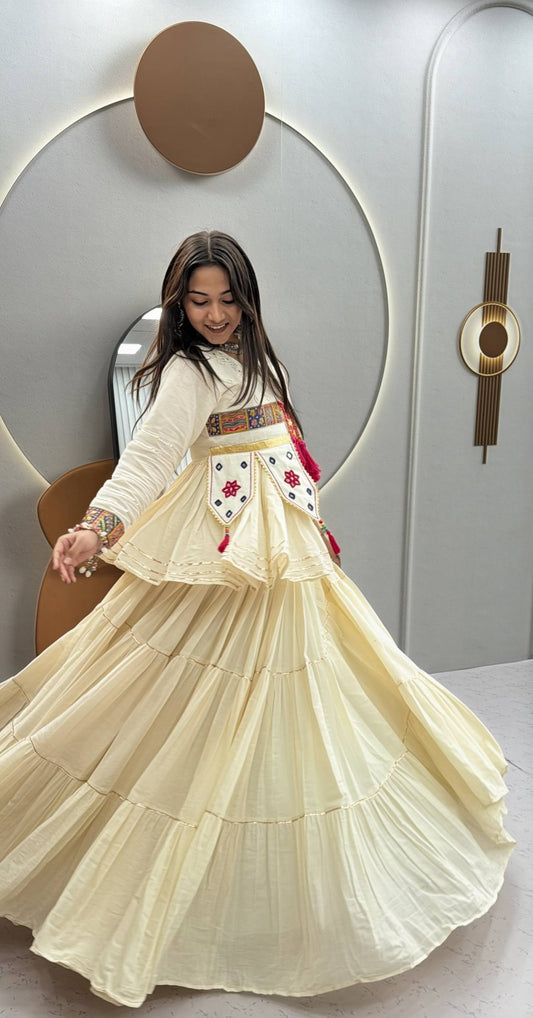 Navratri Special Pure Cotton 9 Meter Flair Lehenga Set