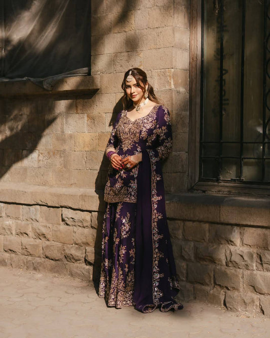 Premium Chinon Sequins Embroidered Plazzo Set for Women