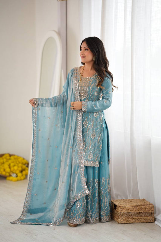 Festive Fendy Silk Ready To Wear Sharara