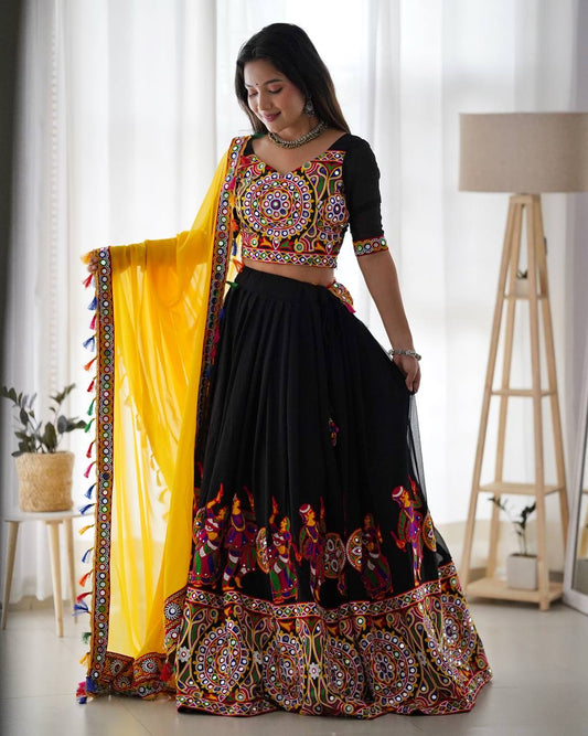 Designer Navratri Mirror Work Lehenga