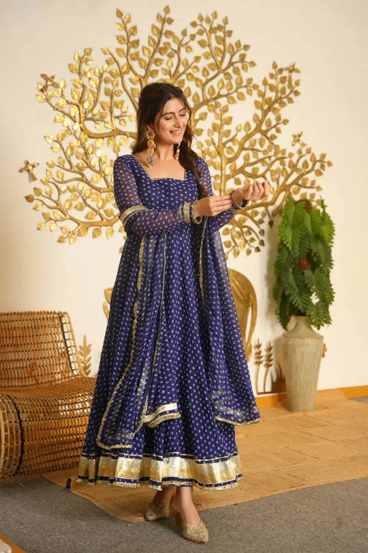Digital Print Anarkali Suit for Festive Wedding Celebrations