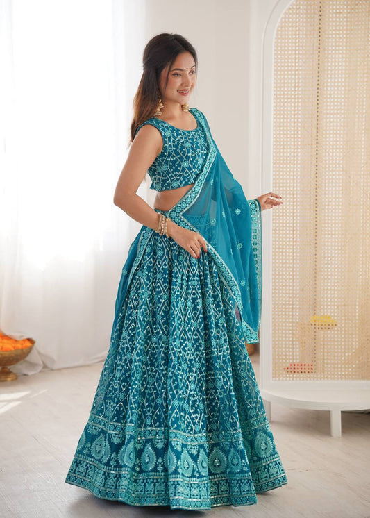 Premium Georgette Sequin Lehenga Set