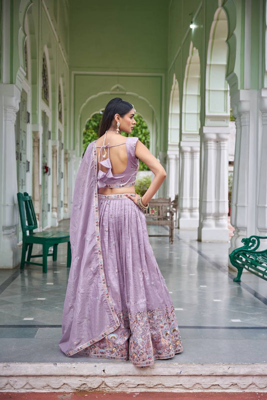 Premium Gold Crush Embroidered Lehenga with Dupatta