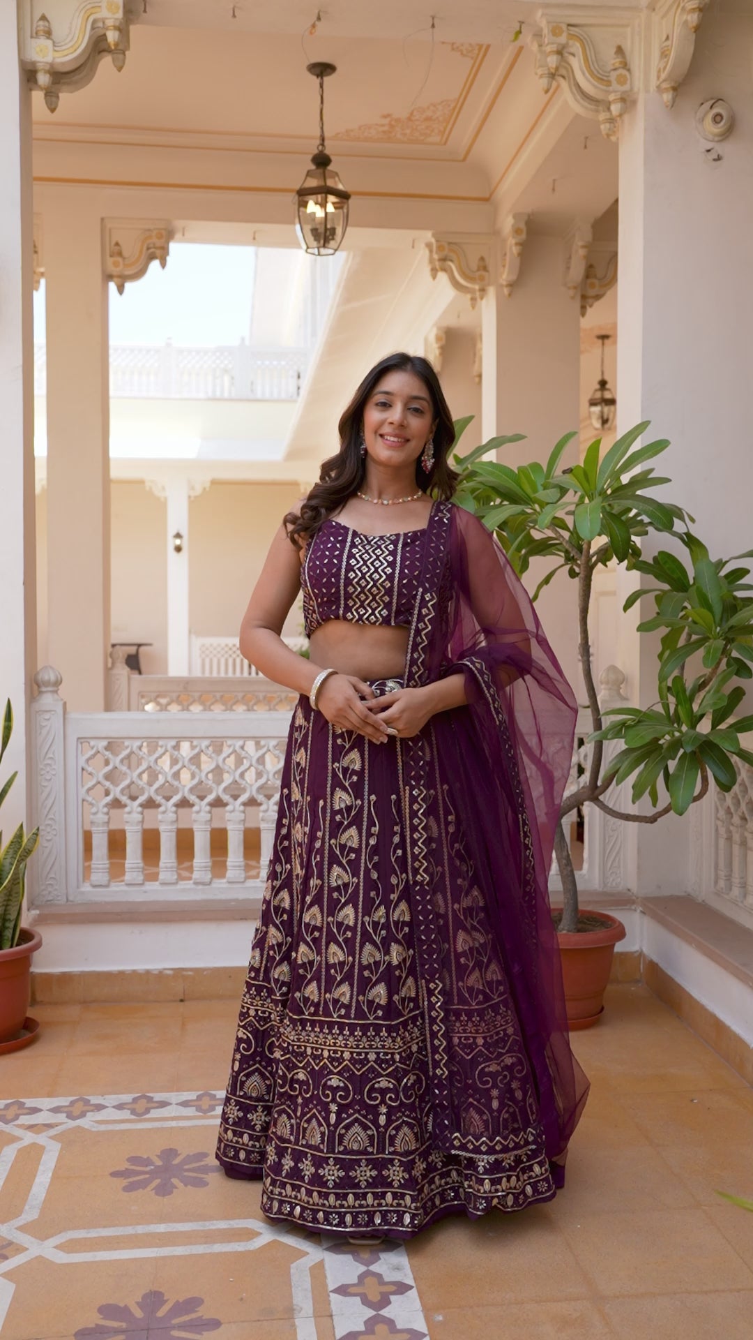 legance Designer Georgette Sequin Embroidered Lehenga Set