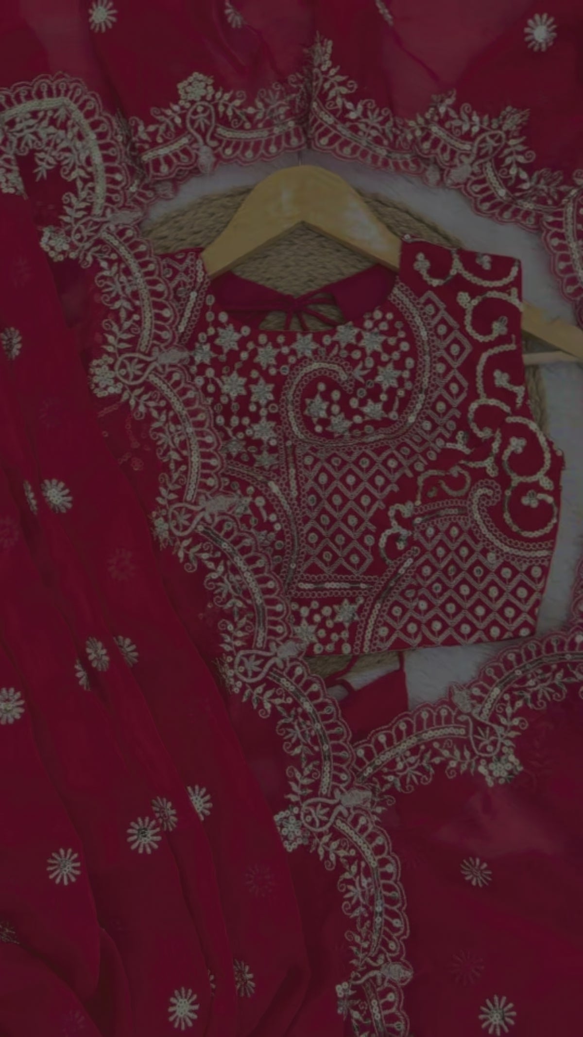 Premium Fendy Chiffon Embroidered Party Wear Saree