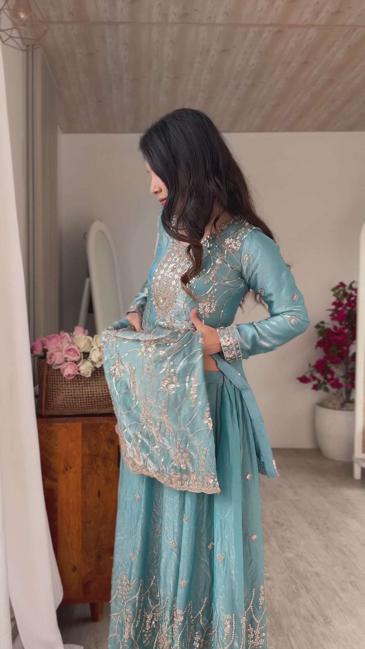 Festive Fendy Silk Ready To Wear Sharara