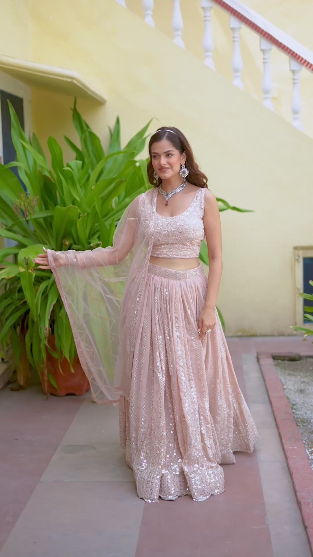 Festive Wear Designer Faux Georgette Zari Sequin Lehenga