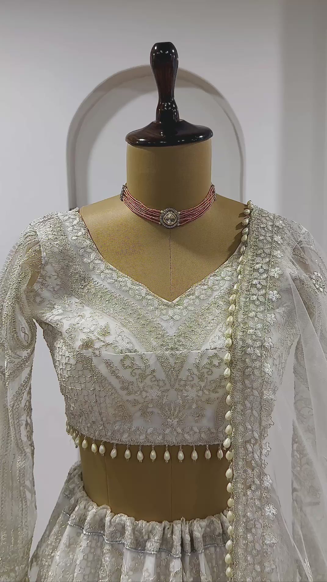 Bollywood Style Net Sequence & Dori Embroidered Lehenga Set