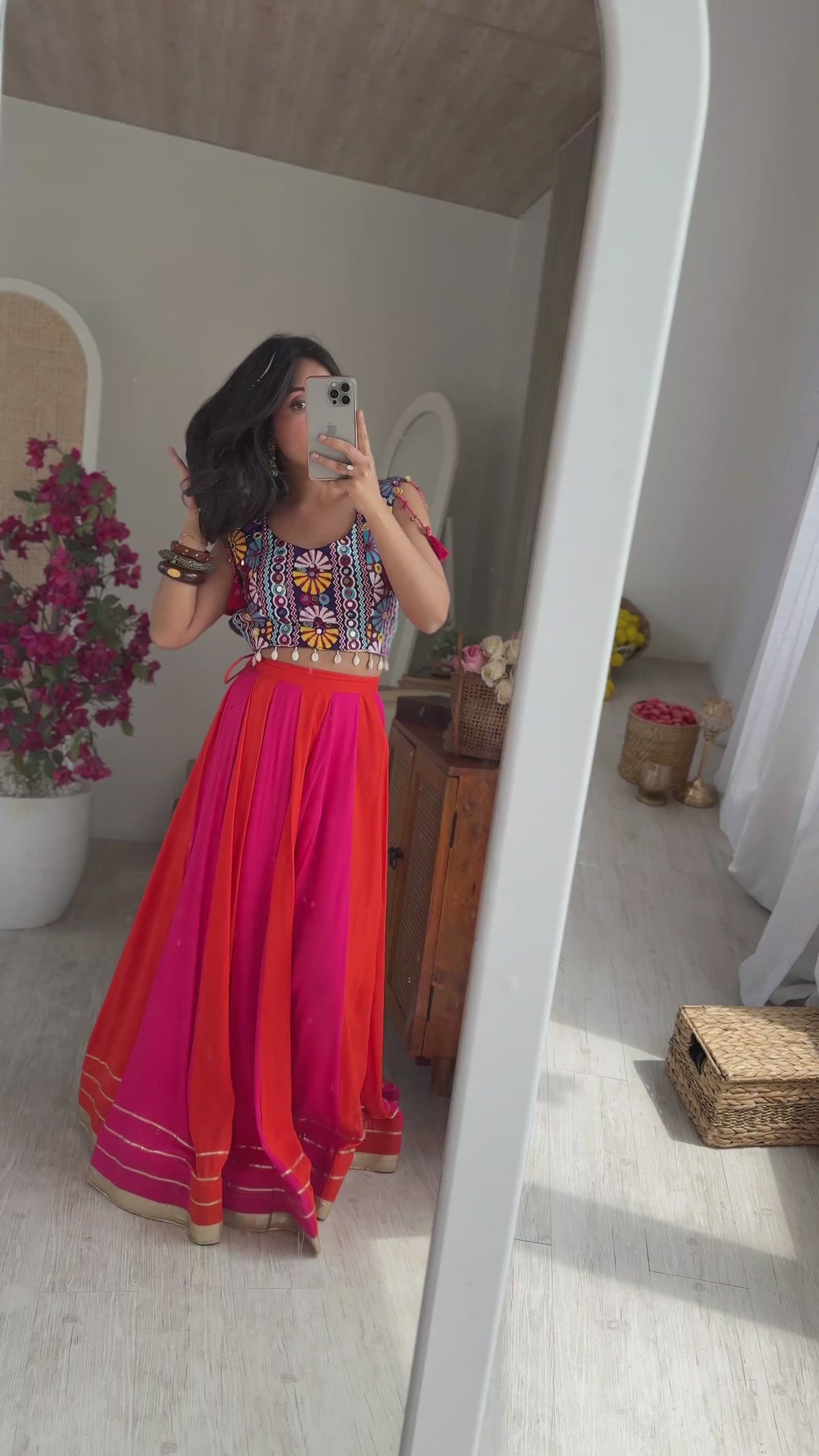 Rajwadi Raas Designer Rayon Lehenga Choli Set