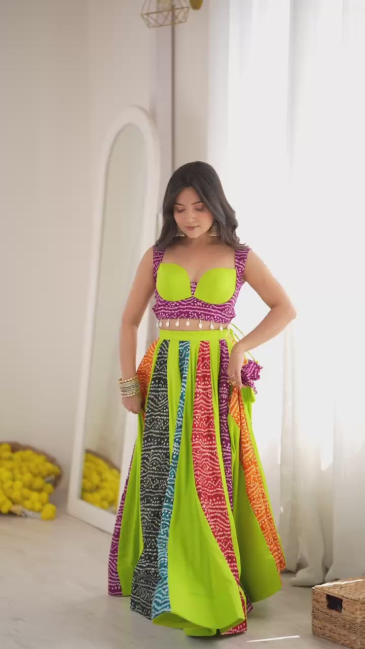 Rayon Digital Print Ready to Wear Lehenga Set