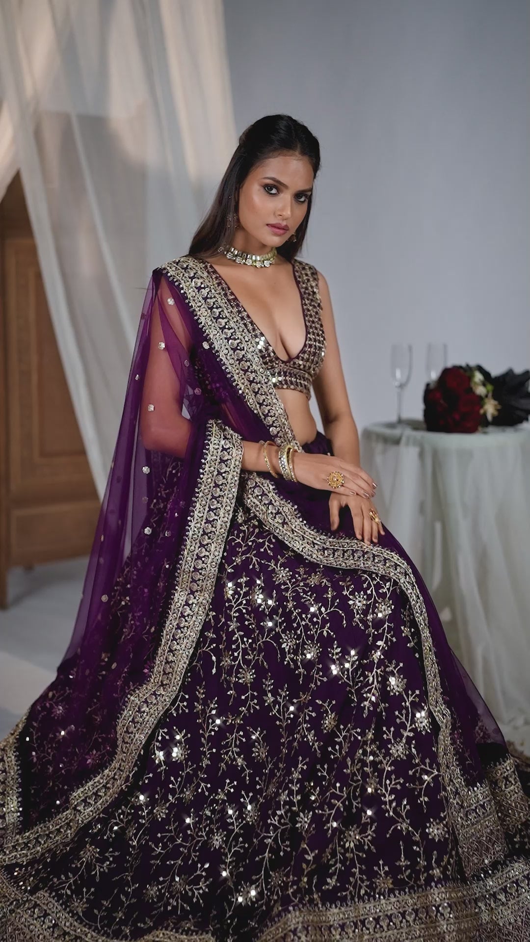 Royal Festive Georgette Embroidered Lehenga Choli Set
