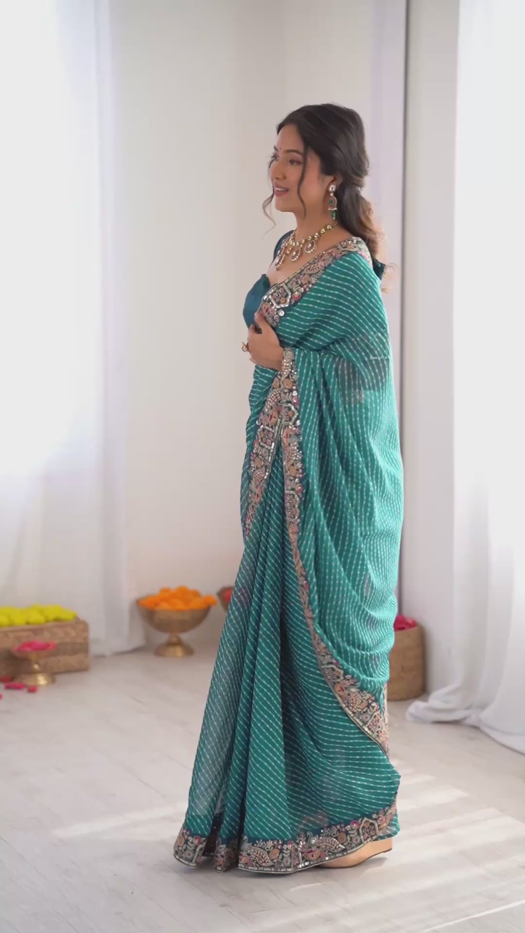 Gorgeous Faux Georgette Designer Thread Sequin Saree