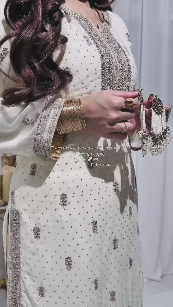Georgette Real Stone Kurti Sharara Set with Dupatta