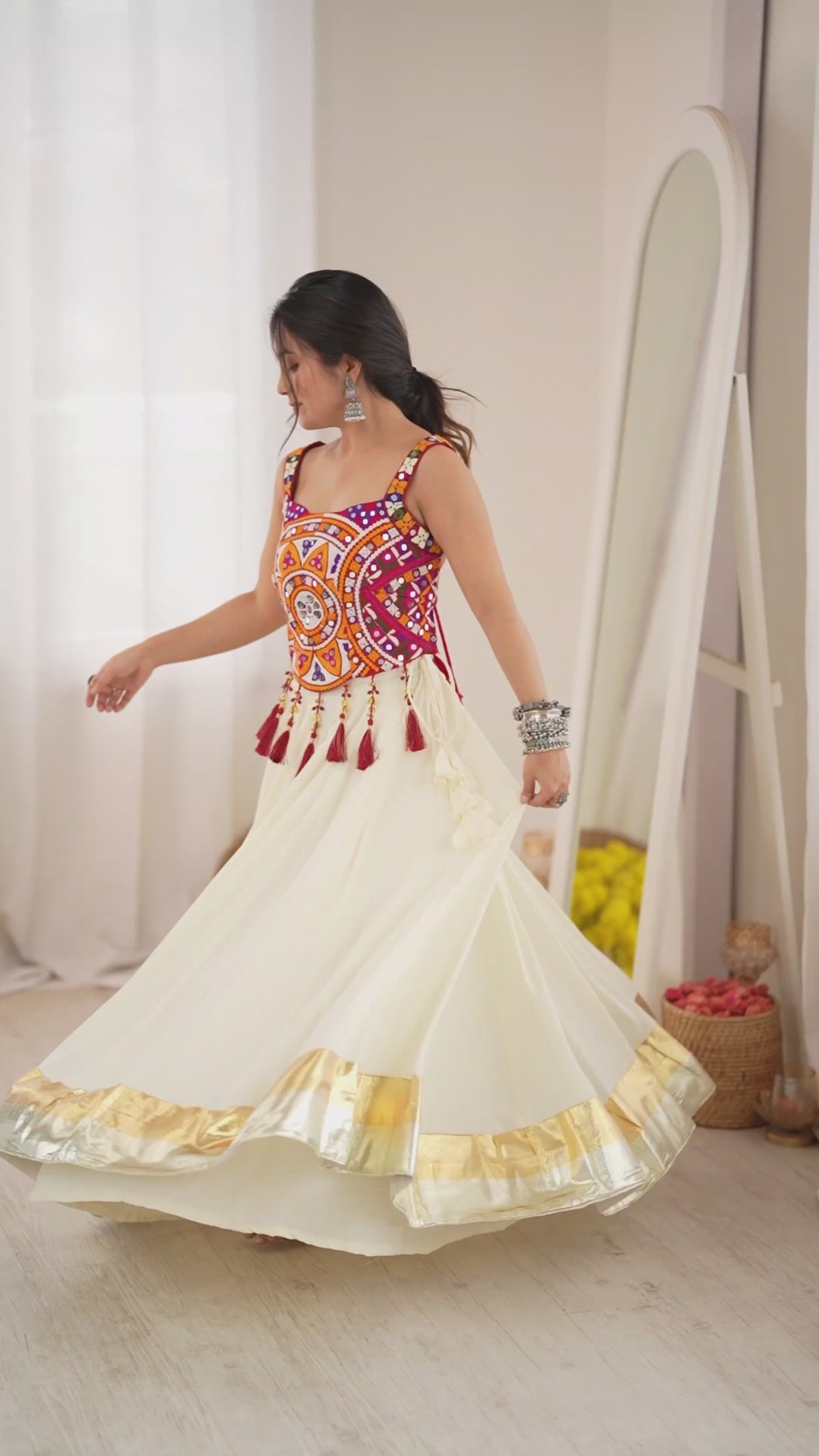 Navratri Festive Mirror Work Lehenga Choli