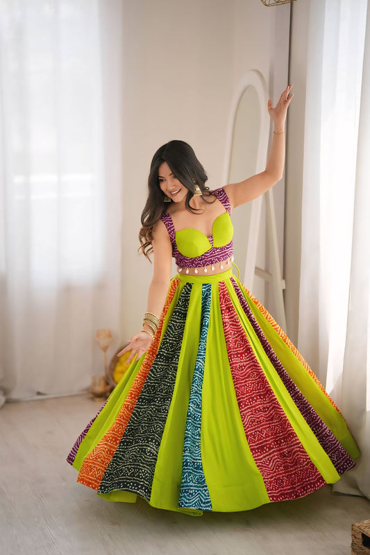 Rayon Digital Print Ready to Wear Lehenga Set