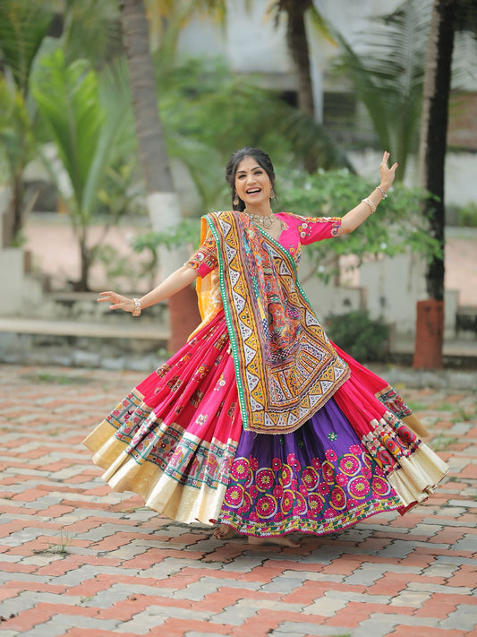 Heavy Printed Lehenga Choli with Mirror Work
