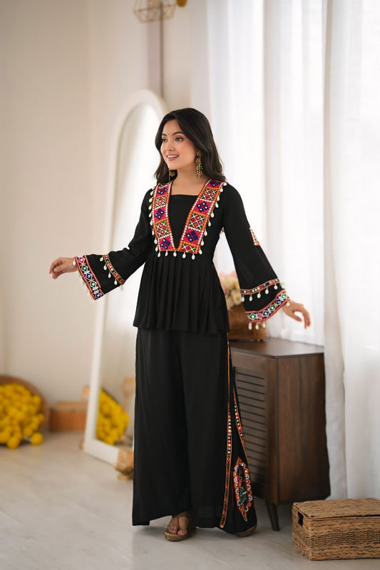 Rayon Silk Kodi Work Sharara Plazo Set