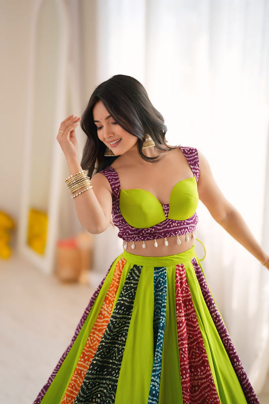 Rayon Digital Print Ready to Wear Lehenga Set