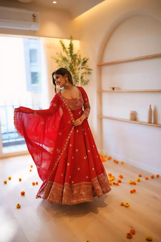 Georgette Thread & Sequence Anarkali Suit