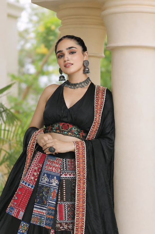 Navratri Special French Crepe Printed Lehenga Choli Set