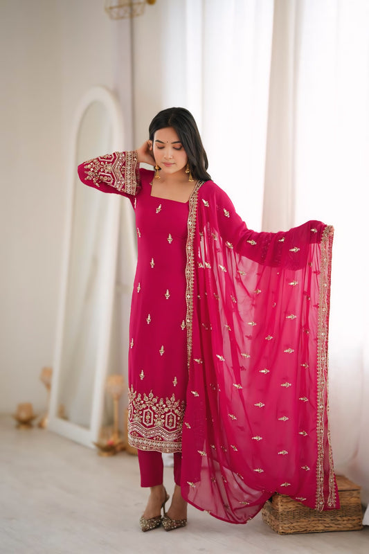 Royal Beads and Sequin Faux Georgette Suit Set