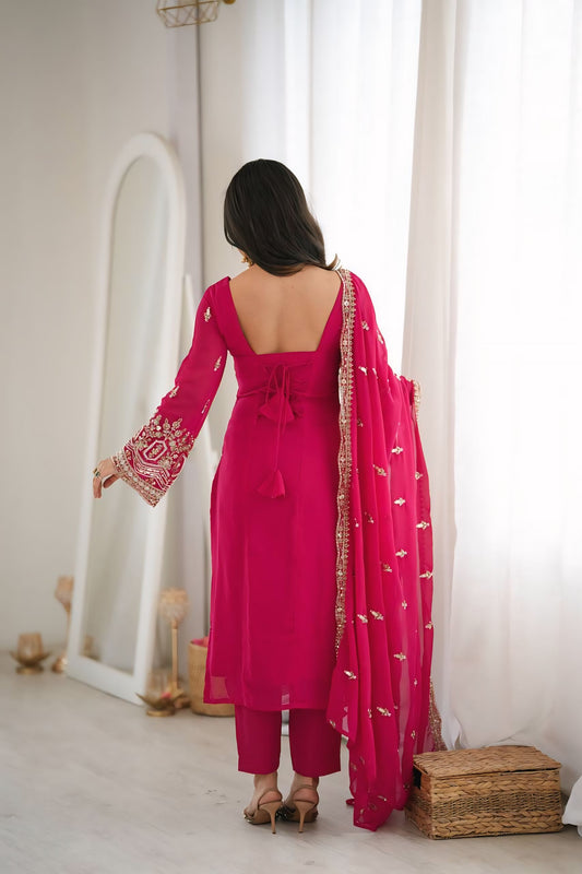 Royal Beads and Sequin Faux Georgette Suit Set