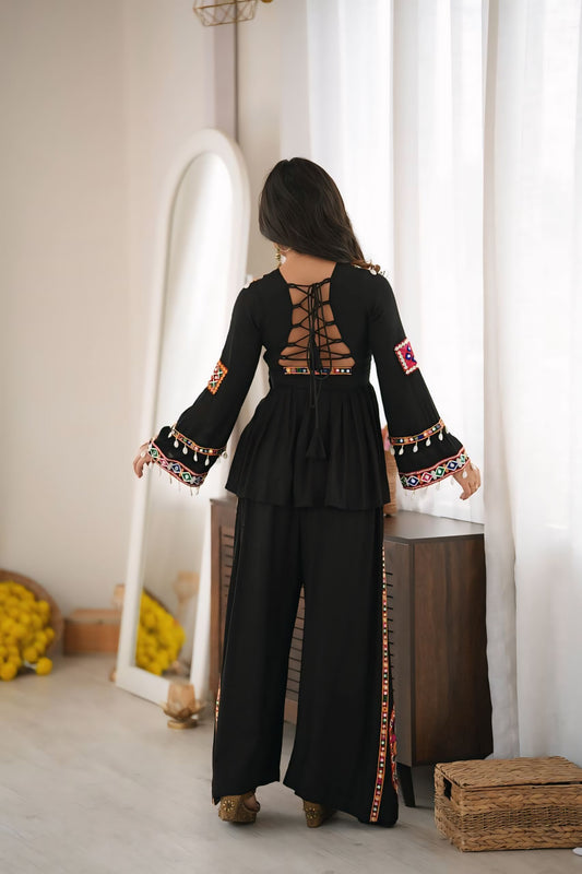 Rayon Silk Kodi Work Sharara Plazo Set
